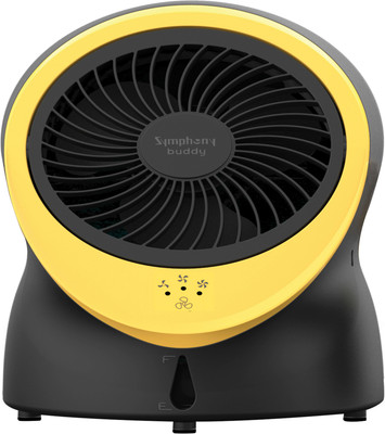 Symphony 10 L Room/Personal Air Cooler Personal Table Top�Fan�with Touch Screen Control�(Yellow, BUDDY - YELLOW)