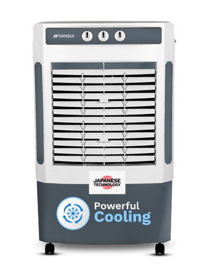 Sansui 93 L Desert Air Cooler Smart Water Monitoring , 3-Side HoneyComb Cooling Pad(White, Grey, DESERT)