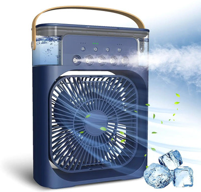 Raptas 4-in-1 Mini Air Cooler Cool Mist Fan with LED Light, USB Power & Quiet Operation 4-in-1 Mini Air Cooler Cool Mist Fan with LED Light, USB Power & Quiet Operation USB Fan(Blue) Raptas 4-in-1 Mini Air Cooler Cool Mist Fan with LED Light, USB Power & Quiet Operation 4-in-1 Mini Air Cooler Cool Mist Fan with LED Light, USB Power & Quiet Operation USB Fan(Blue)