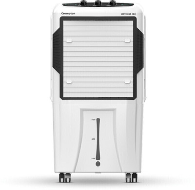 Crompton 100 L Desert Air Cooler with Motor Overload Protection, Auto-drain(White, Black, ACGC Optimus 100)