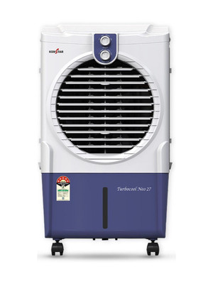 Kenstar 25.5 L Room/Personal Air Cooler Honeycomb Pads, Anti-Bacterial Protection, Inverter Compatible, 5 Star BEE Rating(White & Blue, TURBOCOOL NEO HC 27)