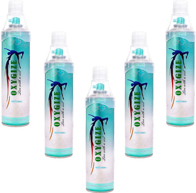 oxygize Oxygen Can Canister All-Natural Respiratory Support (Each Can 150 Breaths Approx.) Pack Of 5 Portable Oxygen Can