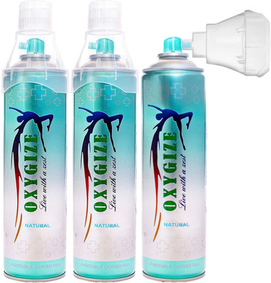oxygize Oxygen Can Canister All-Natural Respiratory Support (Each Can 150 Breaths Approx) Pack Of 3 Portable Portable Oxygen Can
