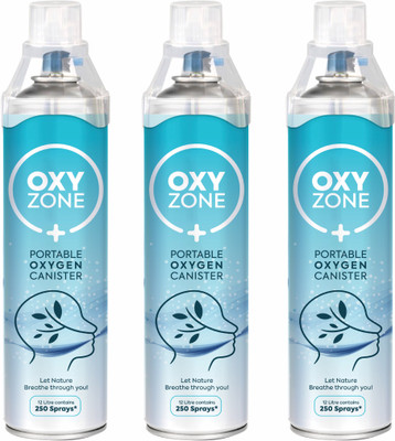 Oxyzone Natural Oxygen Portable Cylinder (3 x 12 L) (3x 250 puffs) Portable Oxygen Can