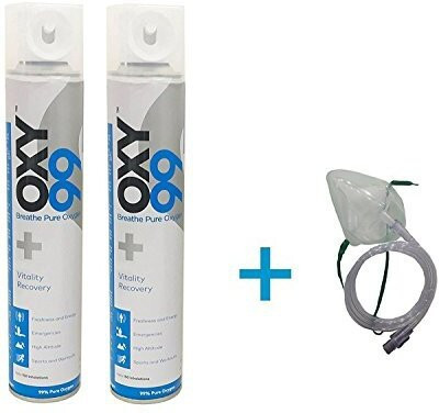 OXY99 Filled Oxygen Gas 2 Can Portable Oxygen Can