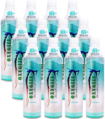 oxygize Natural Oxygen Can With Mask For First Aid kit (Each Can 10L | 150 Puff) Pack 12 Portable Oxygen Can