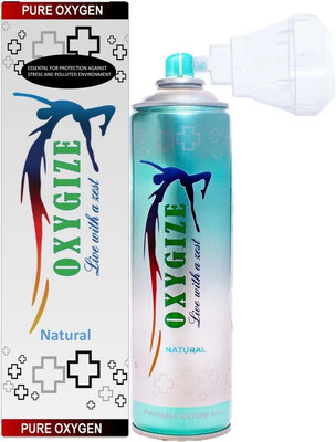 oxygize Portable Natural Flavour Oxygen Can Cylinder Canister With Protective Mask For Air Pollution Protect, Quick Recovery, Boosting Immune System, Easy To Carry (150 Breaths Approx.) Portable Oxygen Can