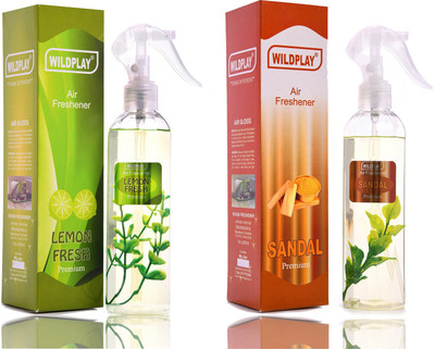 Formless lemon, sandal Spray Lemon 250ml Room Freshener 1pc. and Sandal 250ml Room Freshener 1pc.(2 x 125 ml)