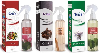 TOBY OUDH , Z PLUS AND RAJNIGANDHA ROOM Spray(3 x 250 ml)