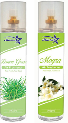 SHIVROH STAR Citrus, Mogra Spray LEMON GRASS & MOGRA Air Freshener, Room Freshener, Car Freshener 250ml Spray SVRS-LMGRMOGR-250ML Each - Pack of 2(2 x 250 ml)