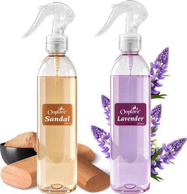 Ooplore Sandal And Lavender Air Freshener Car Freshener Spray Combo Of - Lavender And Sandal Room Air Freshner Perfect For Home & Office(2 x 250 ml)