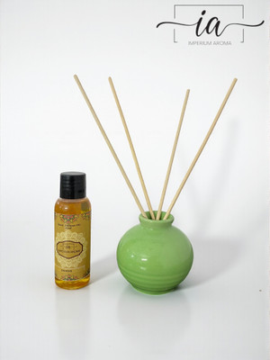 IMPERIUM AROMA Reed Diffuser Set | Ceramic Pot | Jasmine Diffuser Oil 50ml, Rattan Reeds Based Diffuser , Floral Soothing Relaxing Scent for Bedroom | Office & Living Room(3 x 0.33 Units)