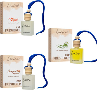LUXIRE MUSK,SANDALWOOD,MOGRA Car Freshener Diffuser MUSK & SANDALWOOD & LEMON(3 x 3.33 ml)