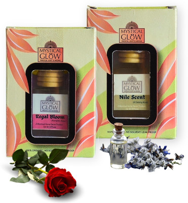 Mystical Glow REGAL BLOOM (ROYAL ROSE), NILE SCENT (EGYPTIAN MUSK) Diffuser PACK OF 2 AIR FRESHENER | ROYAL ROSE AROMA & NILE SCENT HANGING POD(2 x 8 ml)