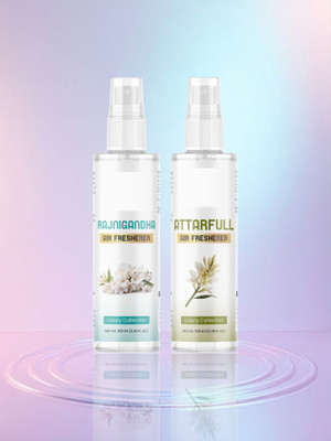 Influtive Air Freshener Rajnigandha & Attarfull Home, Car, Hotel Rooms & Office 200ml Car Freshener Spray Air Freshener Luxury Collection in Combo Set Original Rajnigandha+Attarfull For Home, Car, Hotel Rooms & Office Spray (100ml+100ml)-107(2 x 100 ml)