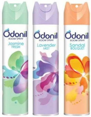 Odonil LAVander, Jasmine, Sandal Car Freshener Spray Super Combo Of Rose + Jasmine + Lavender + Sandal(3 x 226.67 ml)