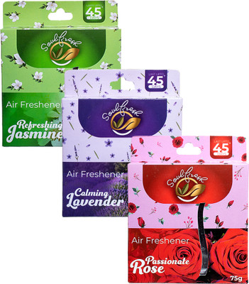 Air Freshener blocks, for toilet and bathroom, lasting fragrance, Lavender, Jasmine, Rose Blocks(3 x 75 g)