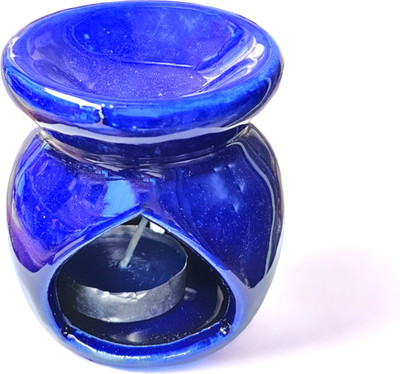 oberlo diffuser set &10 ml aroma oils and 2 candles with a misty fresh scent65 Ceramic Candle Holder Set(Blue, Pack of 1)