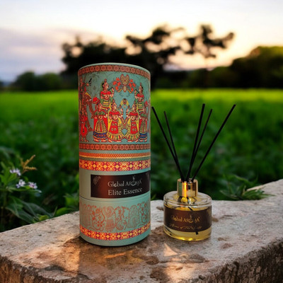 GLOBAL AROMA Reed Diffuser Set Elite-Essence Fragrance Diffuser Set R-SET120ML-ELITEESSENCE-B-FIBER(120 ml)
