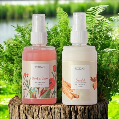 RODASI BOMB AND BLOOM SANDAL Car Freshener Spray RODASSSS_D_FBBSD100ML(2 x 100 ml)