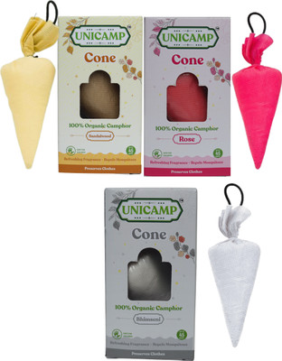 Unicamp Camphore Airfreshner - Sandalwood & Rose and Bhimseni Potpourri Camphore Airfreshner - Sandalwood & Rose and Bhimseni(3 x 1 Units)