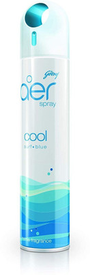 Godrej Aer Cool Surf Blue Car Freshener Spray spray, Air Freshener for Home & Office - Cool Surf Blue | Long-Lasting Fragrance (240 ml)(240 ml)