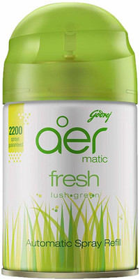 Godrej Aer Matic Refill -Automatic Air Freshener with Flexi Control|Fresh Lush Green(225ml) Car Freshener Refill Fresh Lush Green(225 ml)