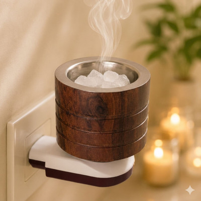Floryn decor Aromatherapy Diffuser Set Electric Aroma Oil Diffuser | Plug-in Camphor Diffuser with Wooden Finish | Kapoor Dani for Home, Office, Temple | Fragrance & Essential Oil Warmer(1 Units)