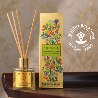 Soulflower Walk In The Wood Diffuser Walk In The Wood Reed Diffuser for Home, Office, Living Room with Aroma Oil(50 ml)