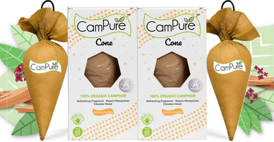 CamPure Cone Sandalwood - Pack of 2 Potpourri Camphor Cone Sandlwood - Room Freshener, Mosquito - Insect Repellent - Pack Of 2(2 x 1 Units)