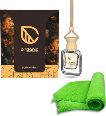 Airganic Aroma Swing Oud Wonders with Microfiber Cloth(Green 280 GSM) Car Freshener Diffuser ASHMC01(1 Units)