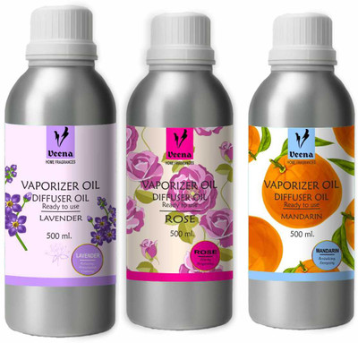 Veena Aroma Oil Diffuser, Fragrance for Lavender, Mandarin, Rose 500ml Set of 3 Aroma Oil Combo Aroma Oil Diffuser, Scented Oil Fragrance for Home, Room,Office & Washrooms -Lavender, Mandarin, Rose 500ml Set of 3(3 x 1 Units) Veena Aroma Oil Diffuser, Fragrance for Lavender, Mandarin, Rose 500ml Set of 3 Aroma Oil Combo Aroma Oil Diffuser, Scented Oil Fragrance for Home, Room,Office & Washrooms -Lavender, Mandarin, Rose 500ml Set of 3(3 x 1 Units)