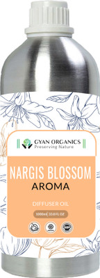 Gyan Organics Nargis Blossom Aroma Aroma Oil, Automatic Spray, Diffuser, Spray Aroma Oil Nargis Blossom Diffuser Refill Oil Fragrance Nargis Blossom Aroma Oil Fragrance for Home Room Office & Washrooms (500ml) Pack Of 1(1000 ml)