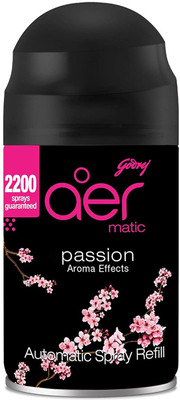 Godrej Aer Matic Refill- Bluetooth Enabled Automatic Air Freshener|Premium Passion (225 ml) Car Freshener Refill Premium Passion Aroma Effect(225 ml)