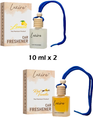 LUXIRE VANILLA Car Freshener Diffuser VANILLA & LEMON Car Freshener (Pack of 2)(2 x 10 ml)
