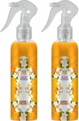 ST-JOHN Room Freshener | Long Lasting Fragrance | Jasmine & Sandalwood | Combo Pack of 2 Spray(2 x 250 ml)