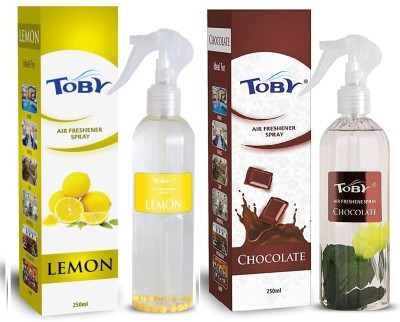 TOBY LEMON , CHOCOLATE AIR FRESHENER,250 ml each,pack of 2. Spray(2 x 250 ml)