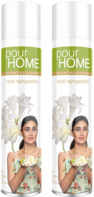 POUR HOME Room Freshener Royal Rajni Gandha 270 Ml (Pack of 2) Spray Room Freshener Royal Rajni Gandha(2 x 220 ml)