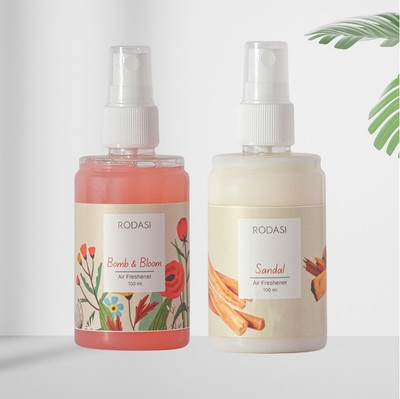 RODASI BOMB AND BLOOM SANDAL Car Freshener Spray RODASSSS_FBBSD100ML(2 x 100 ml)