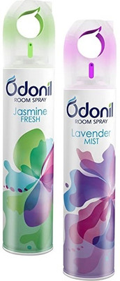 Odonil Spray (Pack of 2)Jasmine Fresh, Lavender Mist-220ml each Blocks New-Spray(2 x 220 ml)
