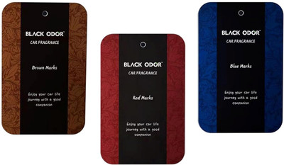 STYLEOBJECTS Black Odor Car Hanging Perfume (Set of 3) – Floral & Musky Car Freshener Diffuser Black Odor Car Hanging Perfume, Air Freshener for Car (Set of 3)(200 g)
