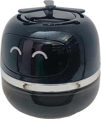 Budwill ® Solar Robot Rotating Fan Car Air Freshener (Black) Diffuser Solar Robot Emoji(55 ml)