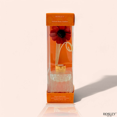 Hosley Rose Amber Diffuser Set Rose Amber Reed Diffuser Set | Free 5 Reed Sticks(100 ml)
