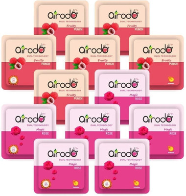 AIRODO Power Pocket Gel Air Freshener | Assorted Mix Scents | Pack of 12 Refill Power Pocket Gel Air Freshener(12 x 10 g)