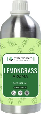 Gyan Organics Lemongrass Aroma Aroma Oil, Diffuser, Spray, Automatic Spray(1000 ml)