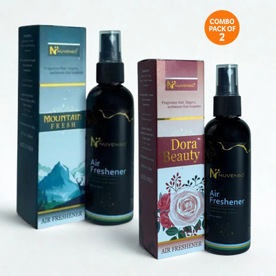 NUVENSO Floral Musky Spray Dora Beauty + Mountain Fresh Air Freshener Combo – 100ml x 2(2 x 100 ml)