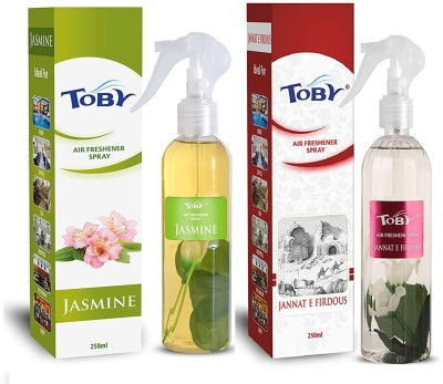 TOBY JASMINE , JANNAT E FIRDOUS AIR FRESHENER,250 ml each ,pack of 2. Spray(2 x 250 ml)