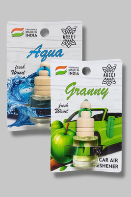 areej Aqua, Granny Car Freshener Diffuser Car hanging perfume Car air freshener Mix Combo(2 x 8 ml)