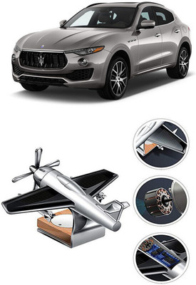 YUNEIK Car Solar Air Freshner Automatic Rotating Diffuser YK_SILVER-SINGLE-FAN-358(100 g)