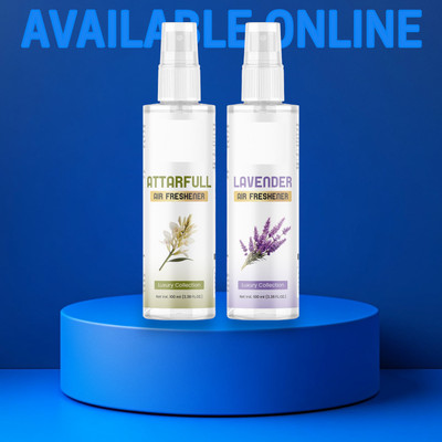 Influtive Air Freshner Attarfull & Lavender for Home, Car, Hotel Rooms & Office Spray 200ml Car Freshener Spray Air Freshener Luxury Collection in Combo Set Original Attarfull+Lavender For Home, Car, Hotel Rooms & Office Spray (100ml+100ml)-16(2 x 100 ml)